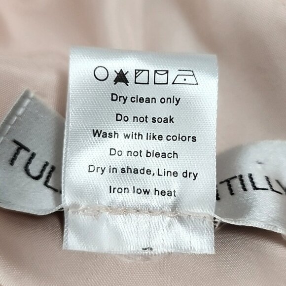 Tulle & Chantilly Women's Blush Chiffon Bridesmaid Dress V Neck Flowy Size 12 - Picture 11 of 14